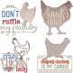 Chicken Lady Word Art 2 | Machine Embroidery Designs by JuJu