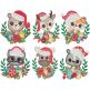Christmas Animal Laurels | Machine Embroidery Designs by JuJu