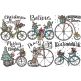 Christmas Bicycles Embroidery Design Set | Designs by JuJu