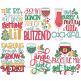 Christmas Cocktail Word Art Digital Embroidery Designs by JuJu
