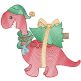 Christmas Dinosaurs 1 | Machine Embroidery Designs by JuJu