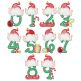 Christmas Elf Numbers Machine Embroidery Designs by JuJu