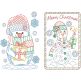 Christmas Greeting Cards Set 4 Digital Embroidery Designs by JuJu