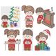 Christmas Pajama Kids Applique Machine Embroidery Designs by JuJu 
