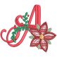 Christmas Poinsettia Alphabet | Machine Embroidery Designs by JuJu