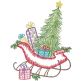 Christmas Sleigh Vintage Sketch | Machine Embroidery Designs by JuJu
