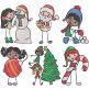 Christmas Stix People Digital Embroidery Designs by JuJu
