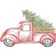 Christmas Truck Side Vintage Sketch | Machine Embroidery Designs by JuJu