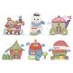 Christmas Village 4 Machine Embroidery Designs by JuJu
