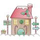 Christmas Village Vintage Sketch 1 Machine Embroidery Designs by JuJu