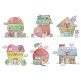 Christmas Village Vintage Sketch 2 Machine Embroidery Designs by JuJu
