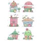 Christmas Village Vintage Sketch 4 Machine Embroidery Designs by JuJu
