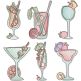 Cocktail Hour Sketch Machine Embroidery Designs by JuJu