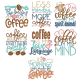 Coffee Word Art Set 3 Machine Embroidery Designs by JuJu
