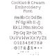 Cookies and Cream Font Digital Embroidery Machine Designs by JuJu