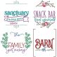 Customizable Family Signs 2 | Machine Embroidery Designs by JuJu