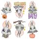 Cute Bats Halloween Applique Machine Embroidery Designs by JuJu 