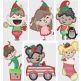 Cute Christmas Elves Digital Embroidery Designs by JuJu
