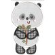 Cute Pandas Applique Machine Embroidery Designs by JuJu 