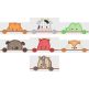 Cute Peeker Animals 2 Applique Machine Embroidery Designs by JuJu 