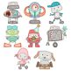 Cute Robots Applique Machine Embroidery Designs By JuJu
