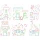 Cute Shops 1 Machine Embroidery Designs by JuJu