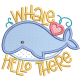 Cute Whales Applique Machine Embroidery Designs by JuJu