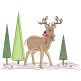 Christmas Deer Scene Applique