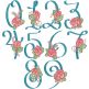 Delicate Rosebud Numbers | Machine Embroidery Designs by JuJu