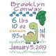 Dino Jungle Birth Announcement Template Machine Embroidery Designs by JuJu
