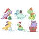 Dinosaur Christmas Applique Machine Embroidery Designs by JuJu 