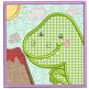 Dino Squares Applique Machine Embroidery Designs By JuJu
