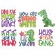 Dino Word Art Machine Embroidery Designs by JuJu
