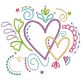 Doodle Hearts Filled Stitch Machine Embroidery Designs By JuJu