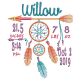 Dreamcatcher Birth Announcement Template Machine Embroidery Designs by JuJu