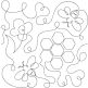 Bumblebee Honeycomb Hearts End-to-End Quilting | Machine Embroidery Designs by JuJu