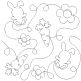 Bunnies Carrots and Flowers End-to-End Quilting | Machine Embroidery Designs by JuJu 