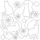 Cats and Flowers End-to-End Quilting Design | Machine Embroidery Designs by JuJu