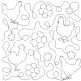 Chickens and Flowers End-to-End Quilting Design | Machine Embroidery Designs by JuJu