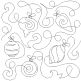 Christmas Ornaments Curly Swashes End-to-End Quilting Design | Machine Embroidery Designs by JuJu