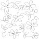 Daisy Chain Simple Leaves End-to-End Quilting Design | Machine Embroidery Designs by JuJu