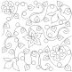 Flowers Leaves Curls Dots End-to-End Quilting Design | Machine Embroidery Designs by JuJu