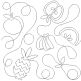 Retro Fruits With Loops End-to-End Quilting Design | Machine Embroidery Designs by JuJu
