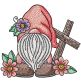 Easter Gnome Cross | Machine Embroidery Designs by JuJu