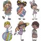 Easter Stix People Digital Embroidery Designs by JuJu