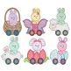 Easter Vroom Applique 2 Machine Embroidery Designs by JuJu