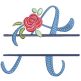 Elegant Floral Split Alphabet | Machine Embroidery Designs by JuJu