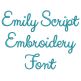 Emily Script Font Machine Embroidery Designs by JuJu