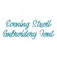 Evening Stroll Font Digital Embroidery Machine Designs by JuJu