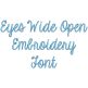 Eyes Wide Open Embroidery Font | Machine Embroidery Designs by JuJu